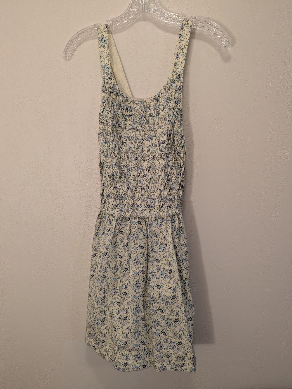 Free People Petunia Mini Dress, Tea Combo/Blue & White Floral (SIZE SMALL)